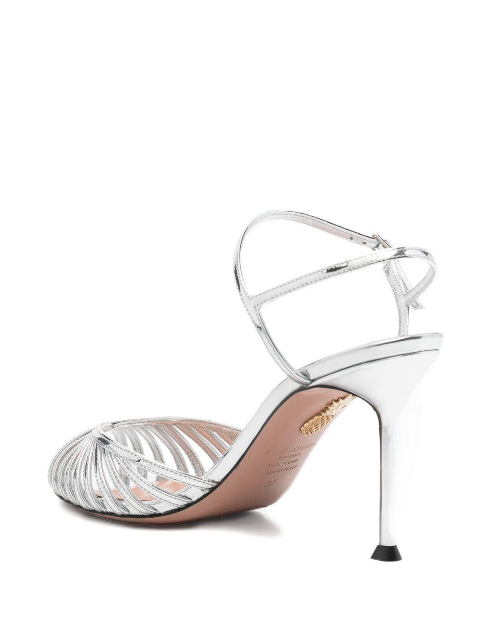 Sandali a tacco alto hold me in argento Aquazzura - donna 