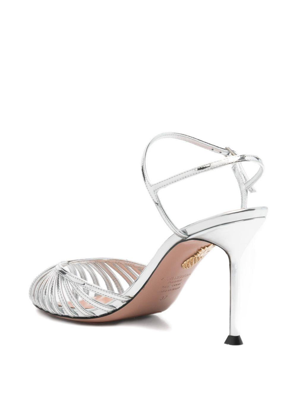 Sandali a tacco alto hold me in argento Aquazzura - donna 