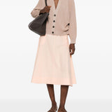 Cardigan a coste con bottoni in beige Brunello cucinelli - donna 