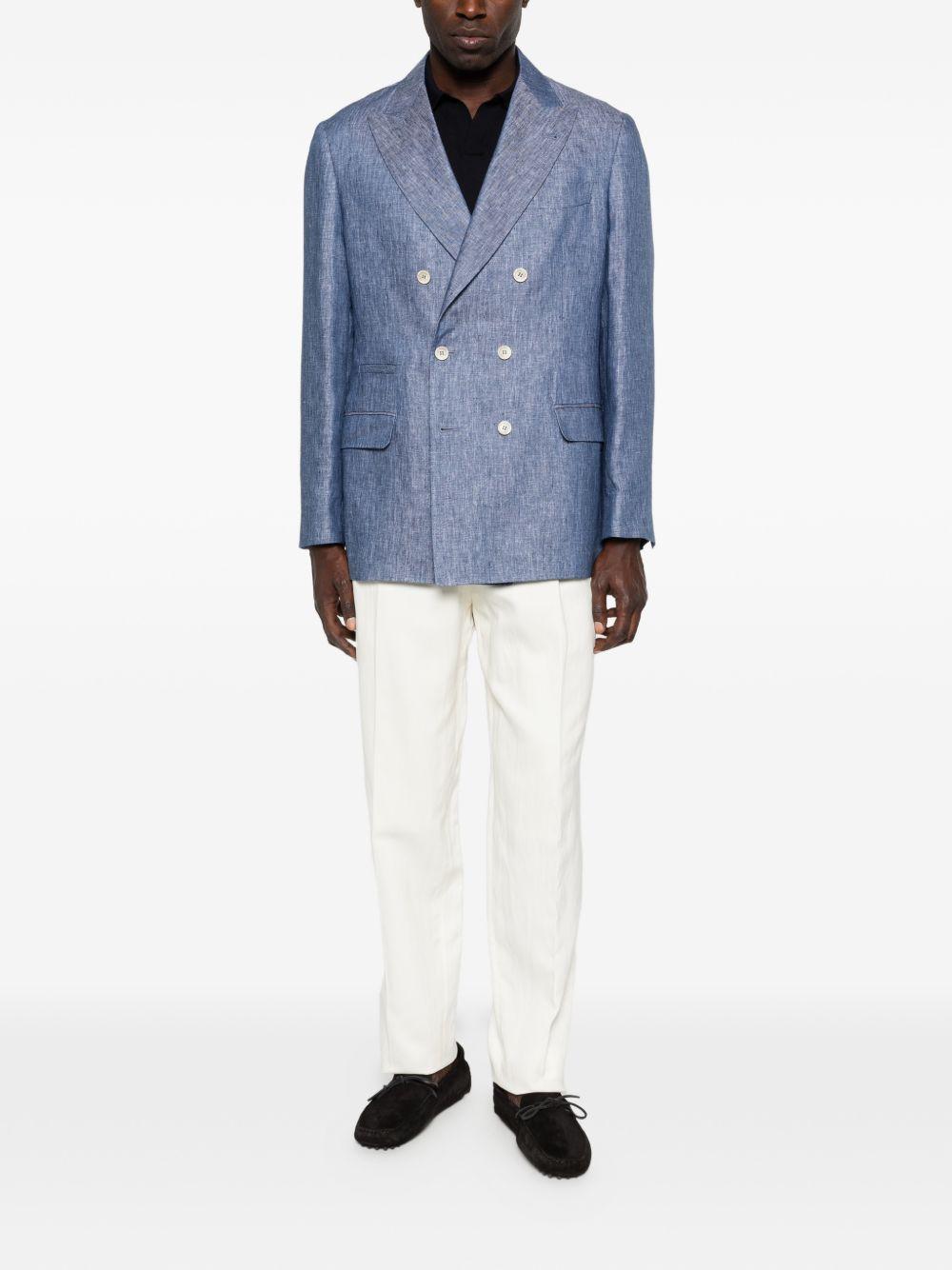 Blazer doppiopetto in blu Brunello cucinelli - uomo 