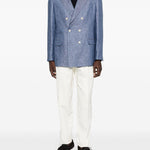 Blazer doppiopetto in blu Brunello cucinelli - uomo 
