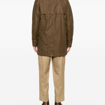 Cappotto in cotone cerato in marrone  <BR/><BR/><BR/> 