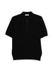 Men's Kangra black ribbed polo shirt with zip