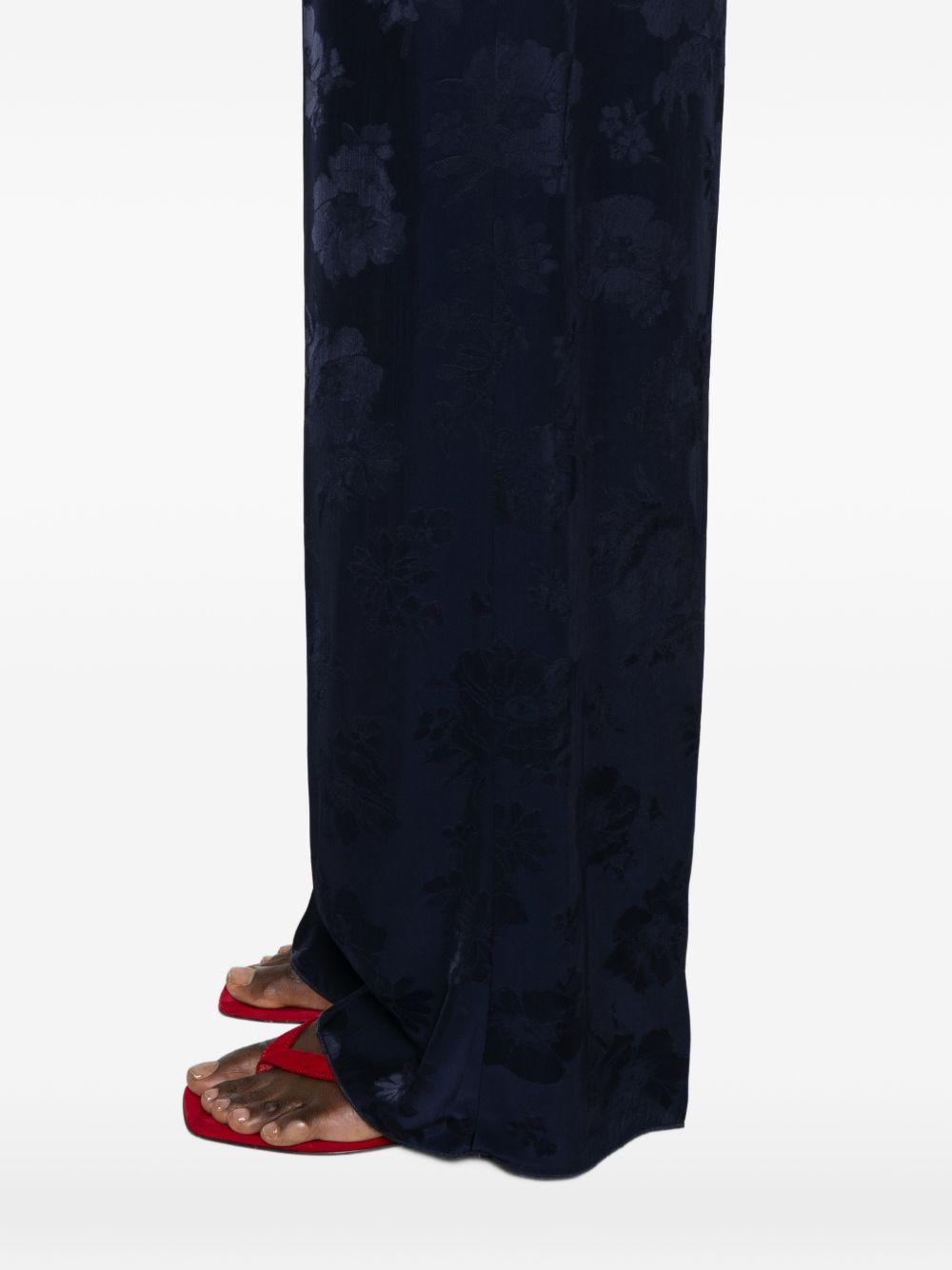 Pantaloni floreali jacquard in blu Forte forte - donna 