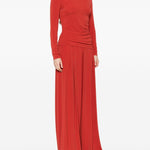T-shirt a maniche lunghe arricciate in rosso Maxmara - donna 