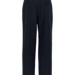 Pantaloni dritti con tasche a pieghe in blu Blazé milano - donna 