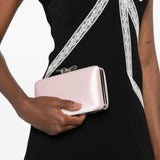 Clutch in raso con fiocco in rosa 