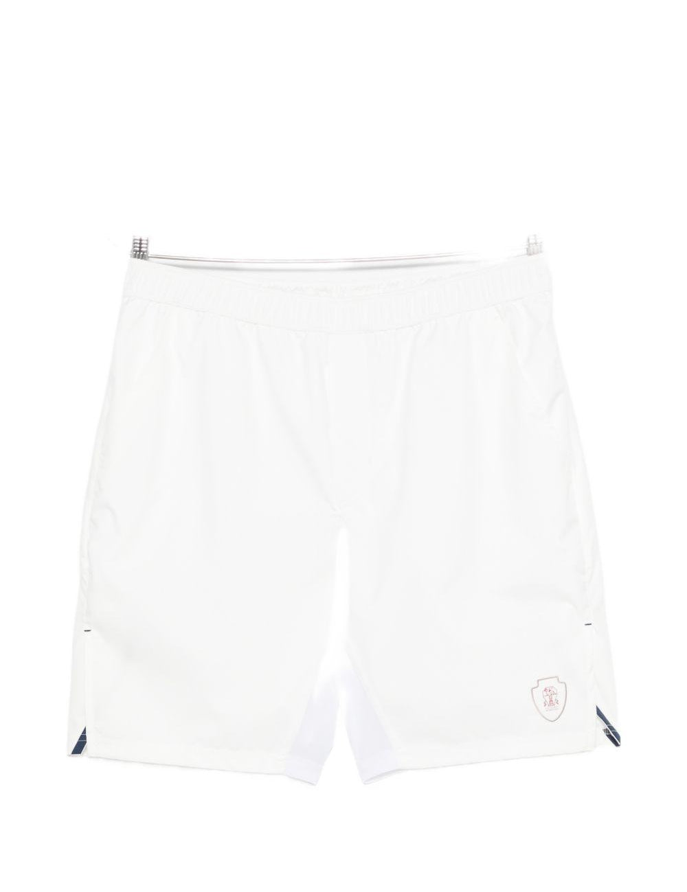 Pantaloncini con stampa logo in bianco Brunello cucinelli - uomo 