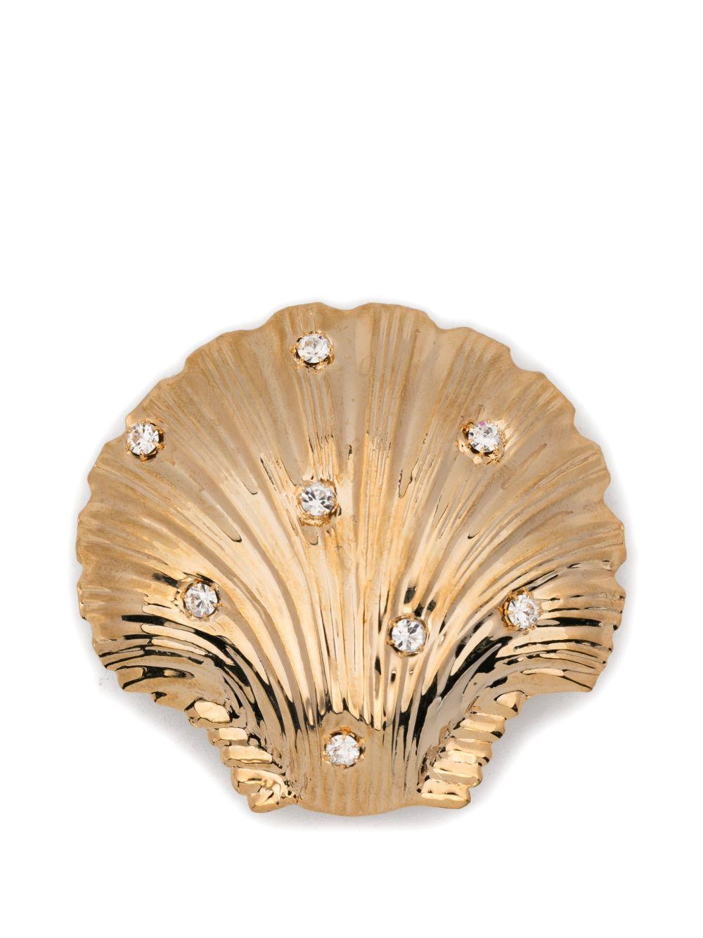 Orecchini con  strass oversize shell in oro Rowen Rose - donna 
