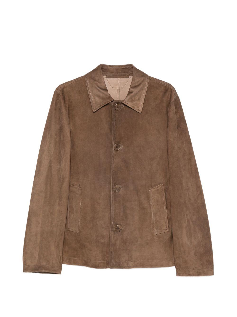 Giacca monopetto in pelle in beige Salvatore santoro - uomo 