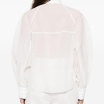 Camicia semi trasparente in bianco Brunello Cucinelli - donna 
