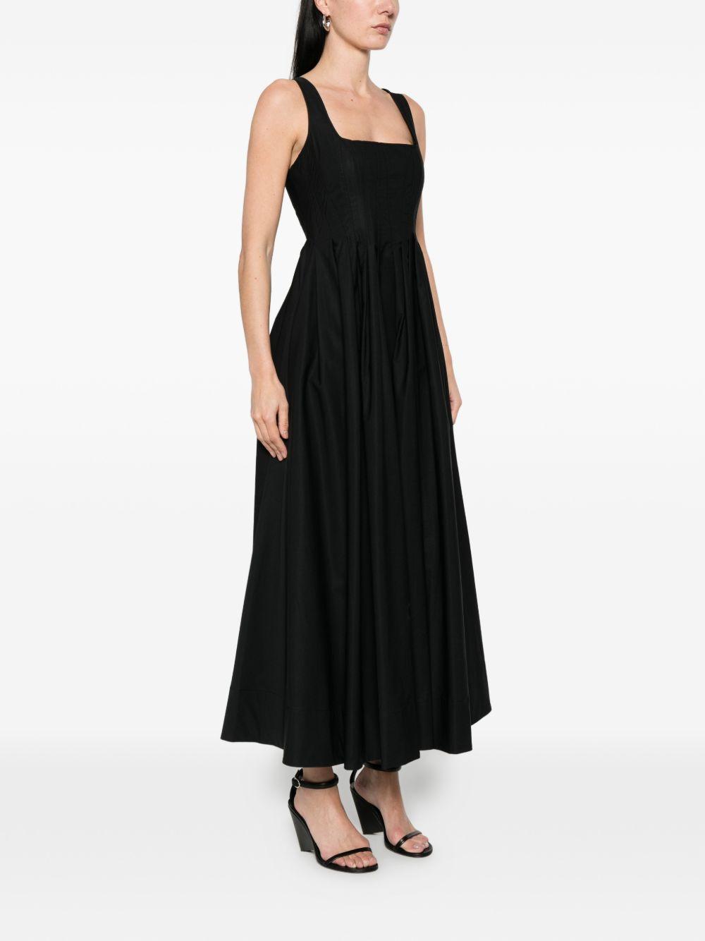 Abito lungo con pieghe in nero Sportmax - donna 