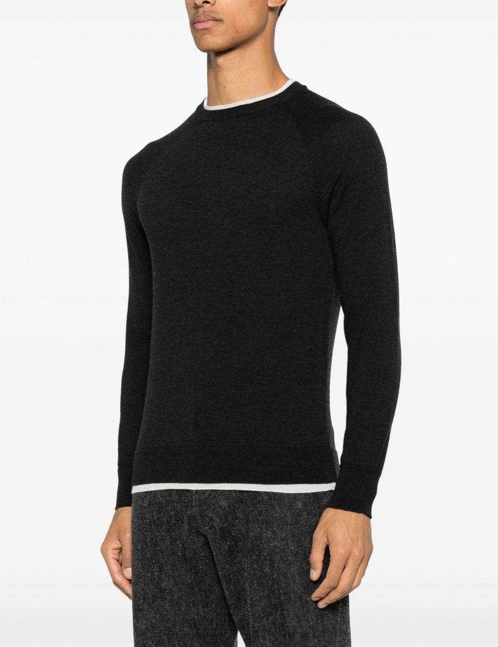 Maglione con finitura a contrasto in grigio scuro Eleventy - uomo 