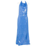 Abito drappeggiato reannon con paillettes in blu Simkhai - donna 