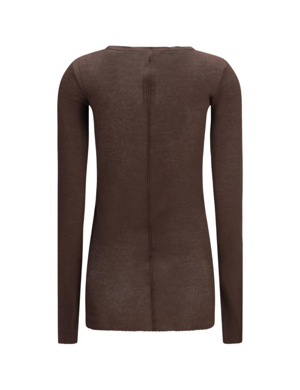 T-shirt a maniche lunghe in marrone Rick owens - donna 