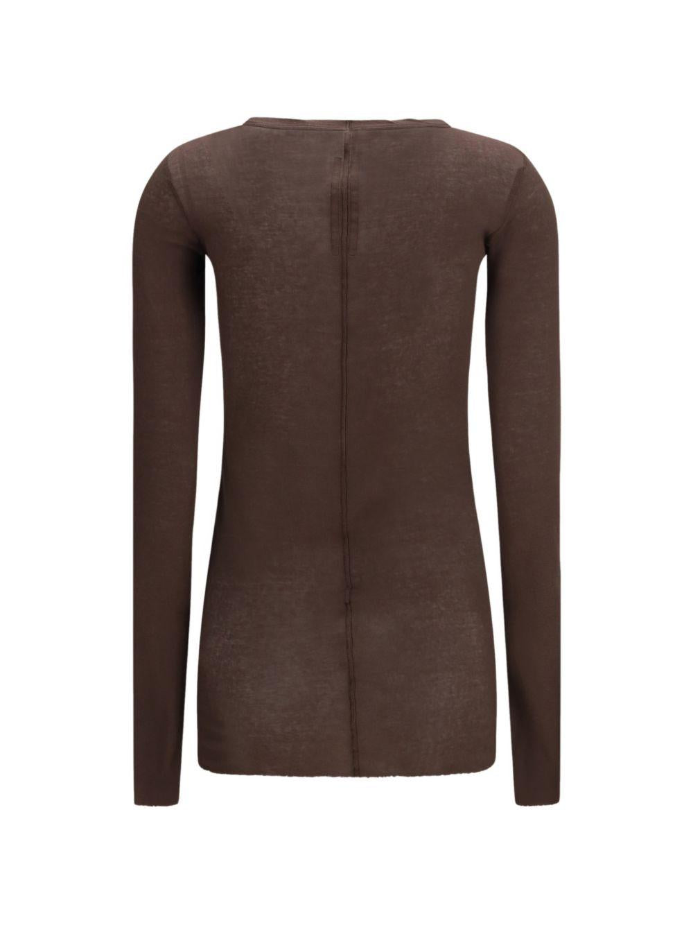 T-shirt a maniche lunghe in marrone Rick owens - donna 