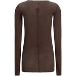 T-shirt a maniche lunghe in marrone Rick owens - donna 