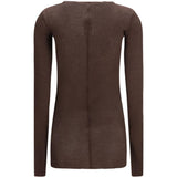 T-shirt a maniche lunghe in marrone Rick owens - donna 