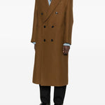 Cappotto doppio petto in lana in marrone Ami paris - uomo 