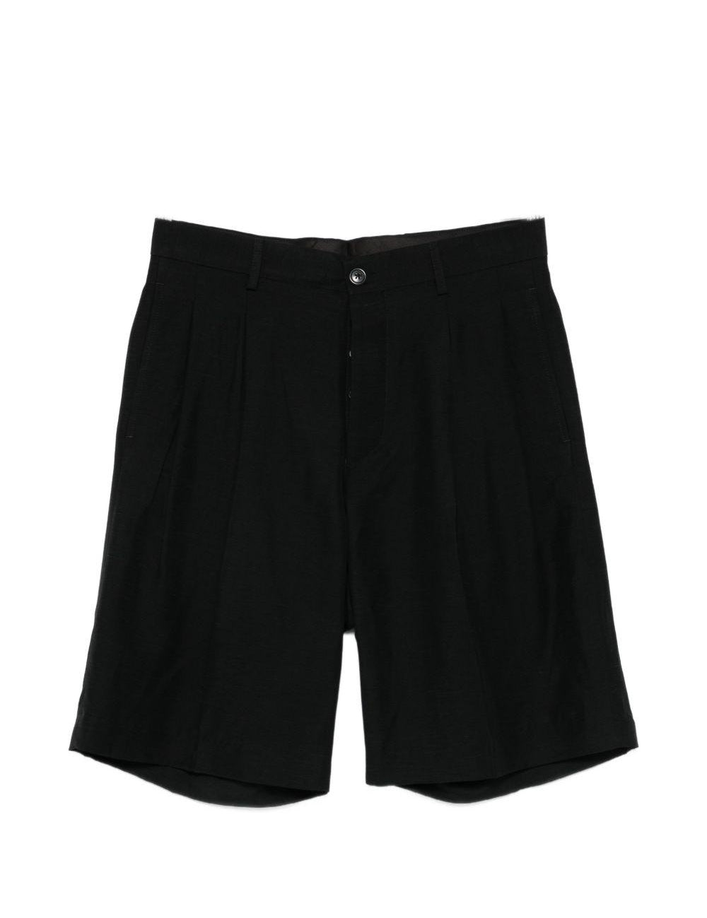 Pantaloncini con pieghe in nero Laneus - uomo 