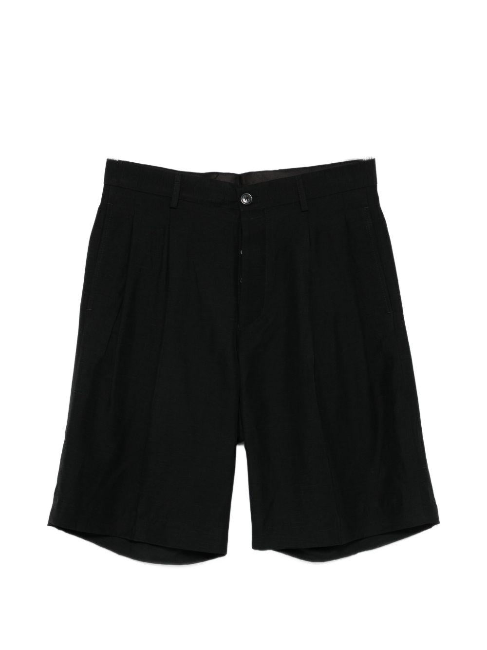 Pantaloncini con pieghe in nero Laneus - uomo 