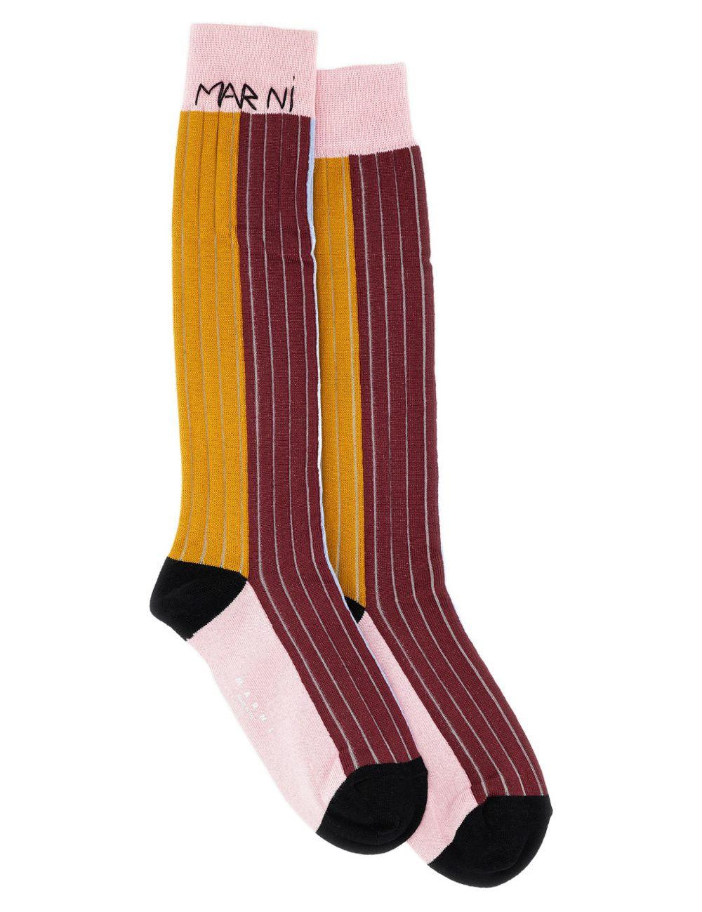 Calzini a righe in rosa Marni - donna 