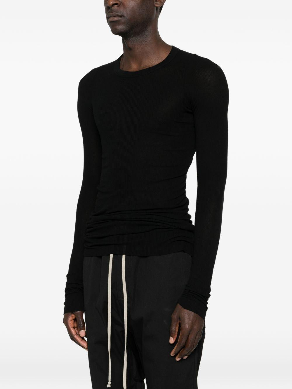 T-shirt a maniche lunghe in nero Rick owens - uomo 