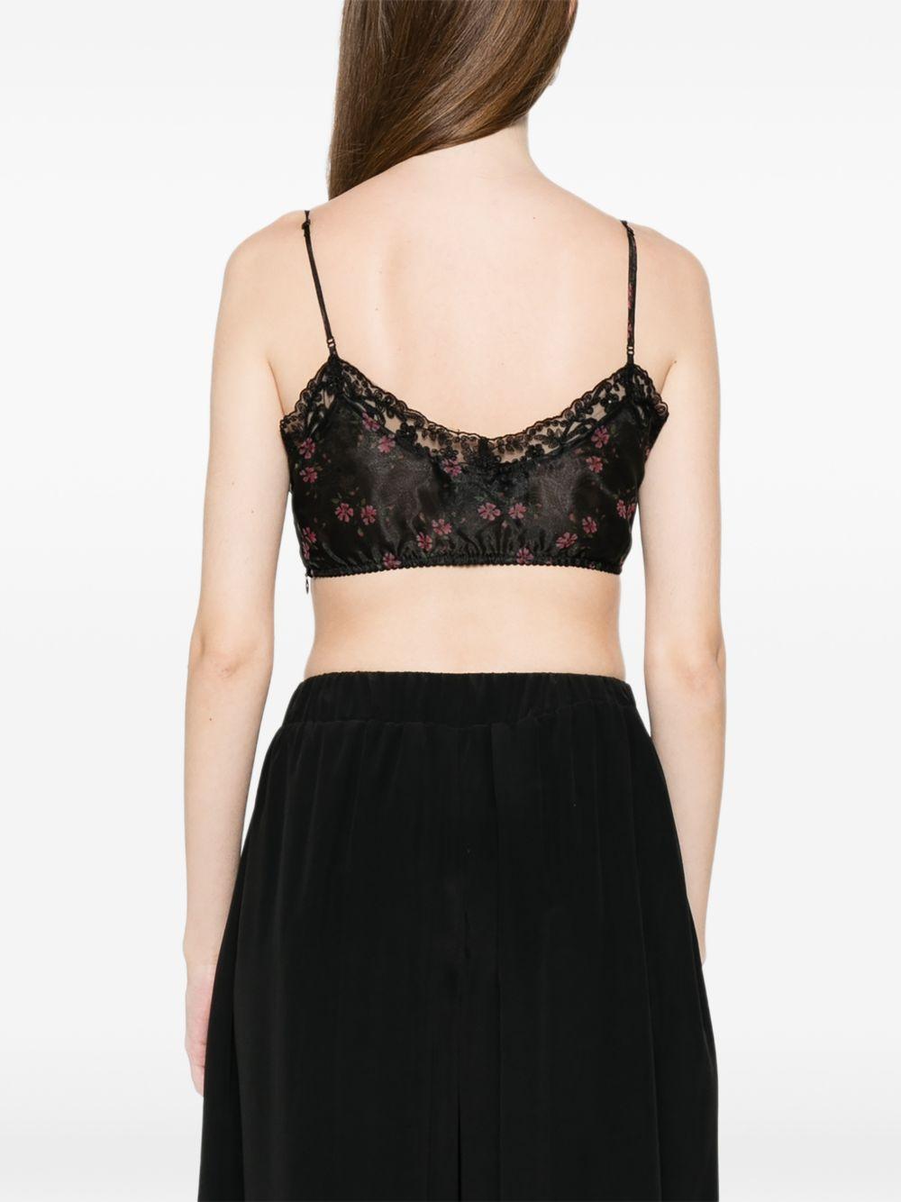 Top corto in pizzo floreale in nero Simone rocha - donna 