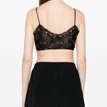 Top corto in pizzo floreale in nero Simone rocha - donna 