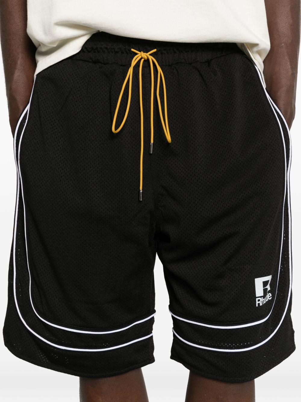 Pantaloncini a righe con coulisse in nero Rhude - uomo 