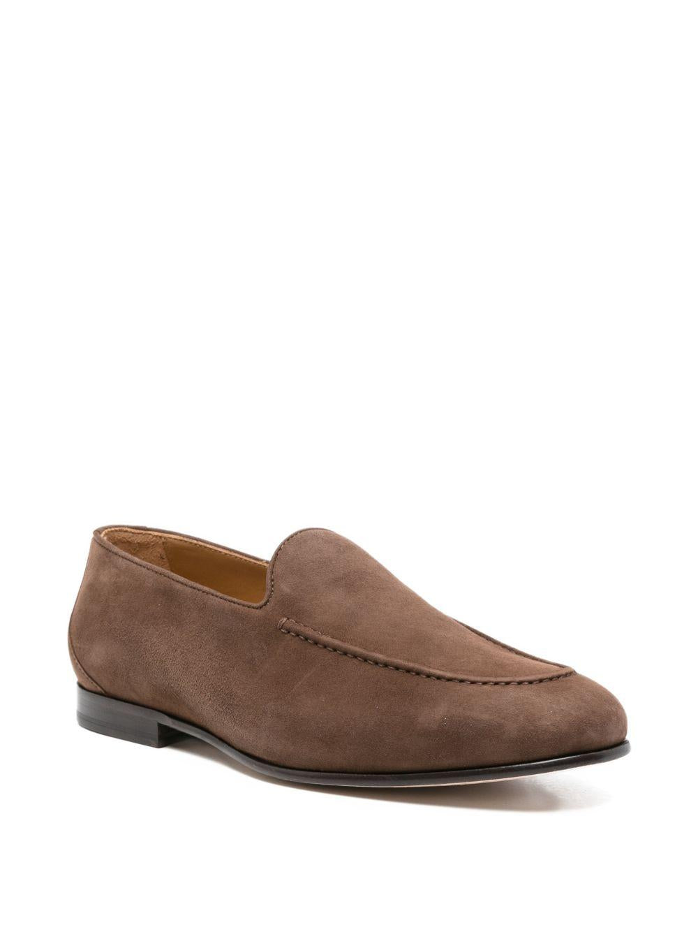 Mocassini in pelle scamosciata in marrone Kiton - uomo 
