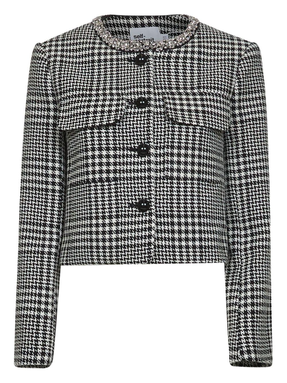 Giacca in pied-de-poule nero Self-Portrait - donna 