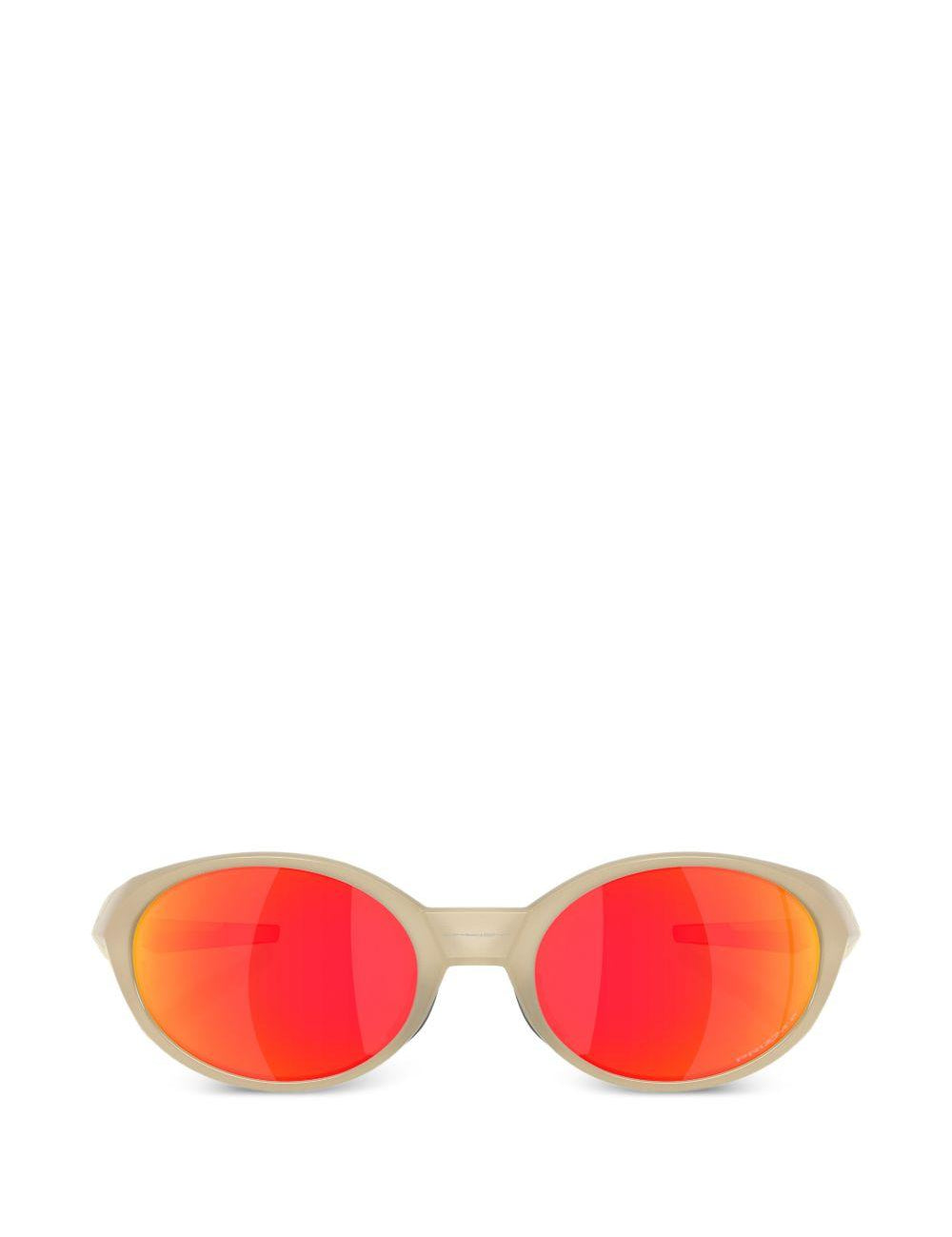 occhiali da sole ovali con lente rossa oakley - unisex 