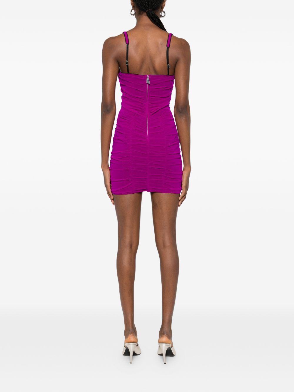 Abito corto con ruches in magenta The attico - donna 