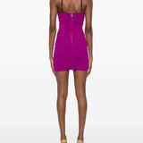 Abito corto con ruches in magenta The attico - donna 