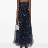 Abito midi Bettina con paillettes in blu Staud - donna 