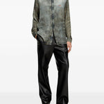 Camicia con lavaggio acido in nero Diesel - uomo 