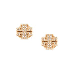 Orecchini a bottone con logo in oro Tory Burch -  donna 