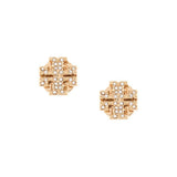 Orecchini a bottone con logo in oro Tory Burch -  donna 