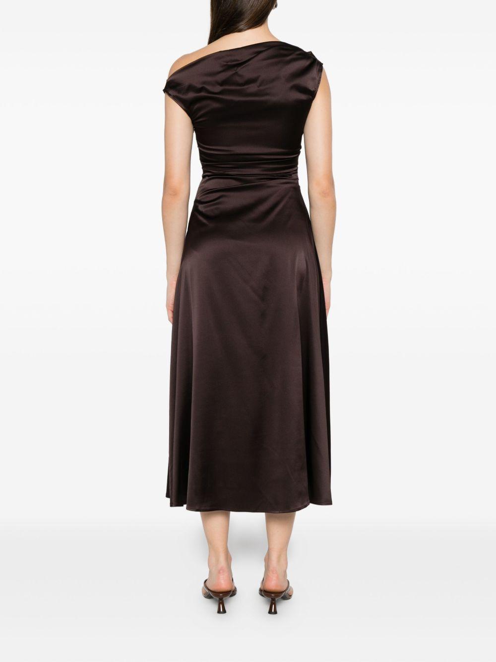 Abito con scollo drappeggiatto in marrone Staud - donna 