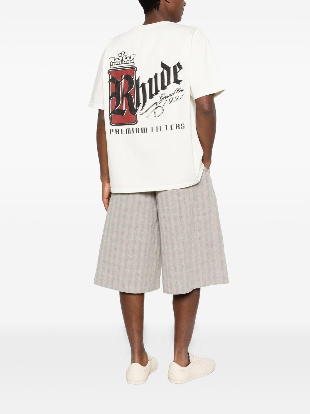 T-shirt con logo grafico in bianco Rhude - uomo 