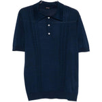 Polo a maniche corte con texture in blu Kiton - uomo 