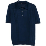 Polo a maniche corte con texture in blu Kiton - uomo 
