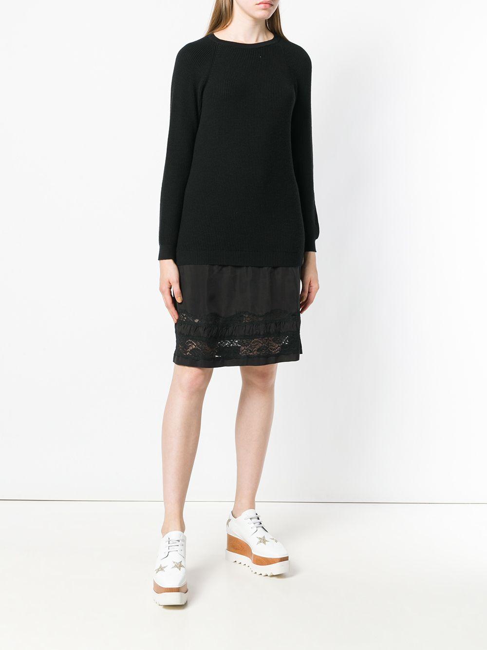 Abito in maglia con gonna in pizzo in nero Moschino - donna 