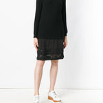 Abito in maglia con gonna in pizzo in nero Moschino - donna 