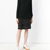 Abito in maglia con gonna in pizzo in nero Moschino - donna 