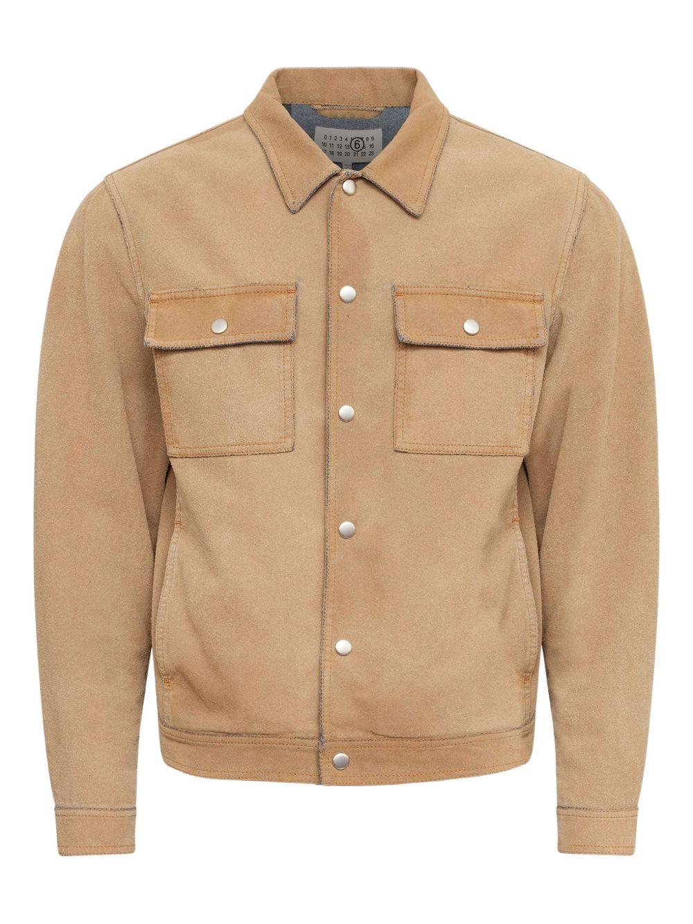 Giacca-camicia con tasche in beige Mm6 maison margiela - uomo 