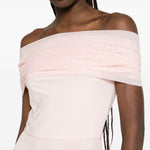 Abito lungo con design satinato in rosa Norma kamali - donna 
