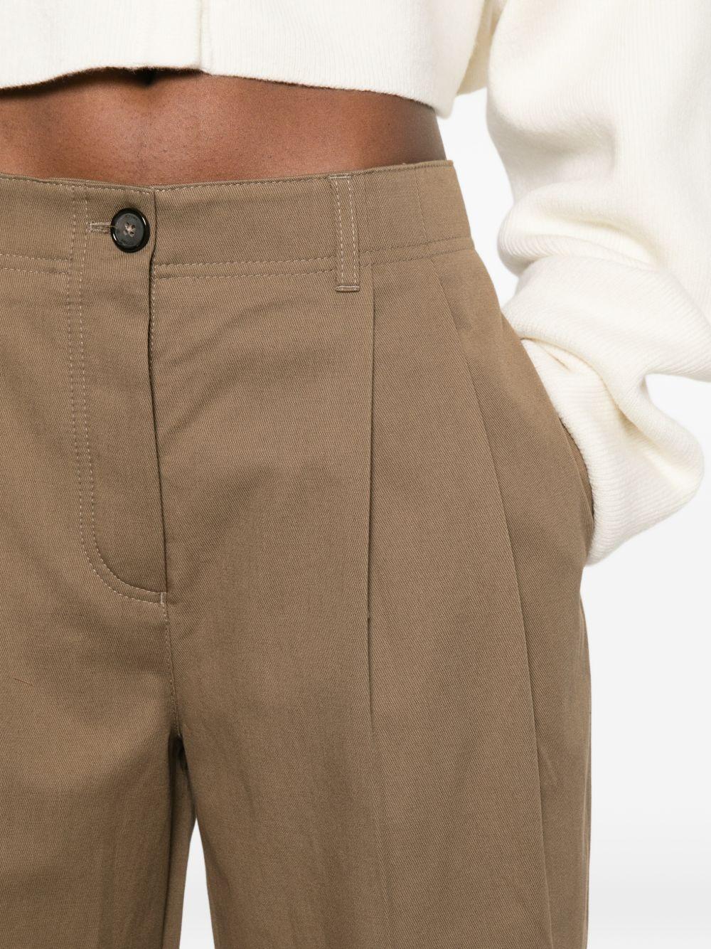 Pantaloni con pieghe in marrone Toteme - donna 