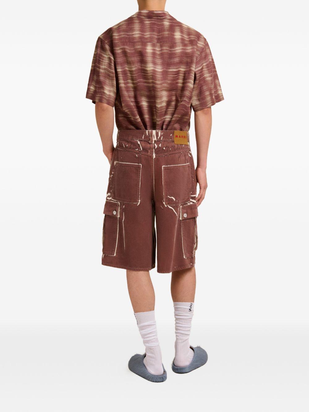 Shorts con stampa in marrone Marni - uomo 